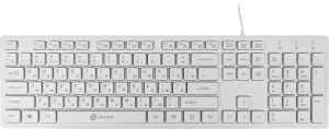Клавиатура Оклик 500M белый USB slim Multimedia