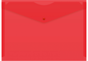 Конверт на кнопке Бюрократ -PK803TRED A4 пластик 0.15мм красный