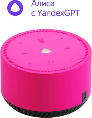 Умная колонка Yandex Станция Лайт Алиса розовый 5W 1.0 BT 10м (YNDX-00025N)