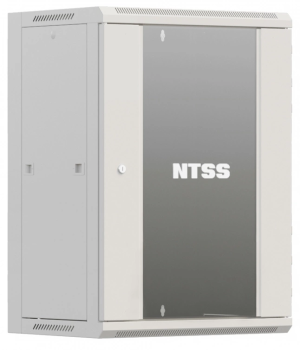 Шкаф коммутационный NTSS Премиум (NTSS-W15U6045GS-2) настенный 15U 600x450мм пер.дв.стекл 60кг серый 365мм 27кг 220град. 770мм IP20 сталь