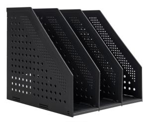 Лоток вертикальный Deli 78995DK-GREY 3отд. складной для бумаг A4 250х256х243мм темно-серый пластик