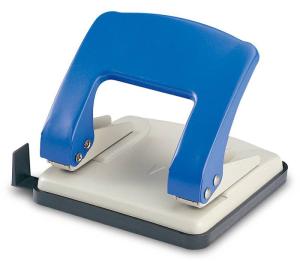 Дырокол Kw-Trio Stylish Medium 09660G/BLU макс.:20лист. металл синий отв.:2 с линейкой