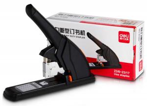 Степлер мощный Deli E0386 Effortless 23/6 23/8 23/10 23/13 23/15 23/17 (120листов) снижение усилия черный 100скоб коробка