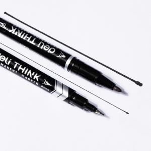 Маркер перманентный Deli EU211-BK Think двойной пиш. наконечник 0.5-1мм черный