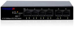 Коммутатор Trassir TR-NS1106-60-4POE (L2) 6x100Мбит/с 4PoE 60W неуправляемый