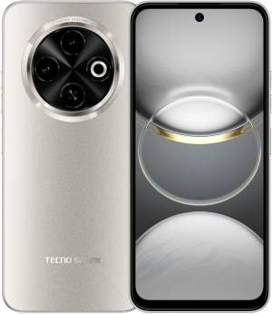 Смартфон Tecno Spark 30C 128Gb 4Gb золотой моноблок 3G 4G 2Sim 6.67" 720x1600 Android 14 48Mpix 802.11 a/b/g/n/ac NFC GPS GSM900/1800 Protect FM microSD max1024Gb