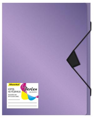 Папка-короб на резинке Silwerhof Perlen 255121-73 пластик 0.8мм A4 сиреневый металлик