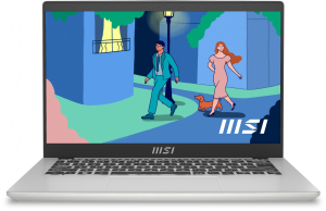 Ноутбук MSI Modern 14 C12MO-690RU Core i3 1215U 8Gb SSD256Gb Intel UHD Graphics 14" IPS FHD (1920x1080) Windows 11 Pro silver WiFi BT Cam (9S7-14J111-690)