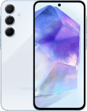 Смартфон Samsung SM-A556E Galaxy A55 5G 128Gb 8Gb голубой моноблок 3G 4G 2Sim 6.6" 1080x2340 Android 14 50Mpix 802.11 a/b/g/n/ac/ax NFC GPS GSM900/1800 GSM1900 TouchSc Protect microSD max1024Gb