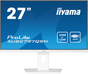 Монитор Iiyama 27" ProLite XUB2797QSN-W2 белый IPS LED 1ms 16:9 HDMI M/M матовая HAS Piv 1300:1 300cd 178гр/178гр 2560x1440 100Hz DP Quad HD 2K (1440p) USB 6.1кг