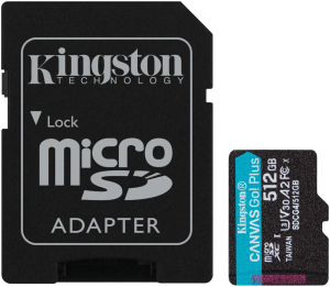 Флеш карта microSDXC 512GB Kingston SDCG4/512GB Canvas Go! Plus V10 A2 + adapter
