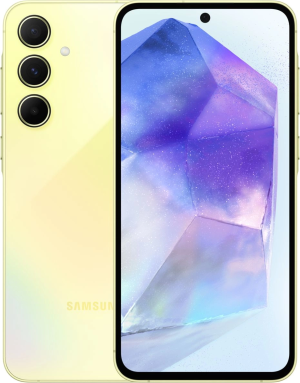 Смартфон Samsung SM-A556E Galaxy A55 5G 128Gb 8Gb желтый моноблок 3G 4G 2Sim 6.6" 1080x2340 Android 14 50Mpix 802.11 a/b/g/n/ac/ax NFC GPS GSM900/1800 GSM1900 Protect microSD max1024Gb