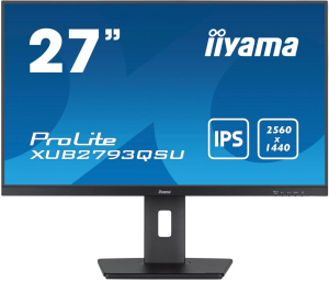 Монитор Iiyama 27" ProLite XUB2793QSU-B7 черный IPS LED 1ms 16:9 HDMI M/M матовая HAS Piv 1300:1 300cd 178гр/178гр 2560x1440 100Hz DP 2K USB 5.6кг