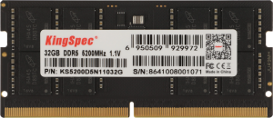 Память DDR5 32GB 5200MHz Kingspec KS5200D5N11032G RTL PC5-41600 CL40 SO-DIMM 288-pin 1.1В single rank Ret