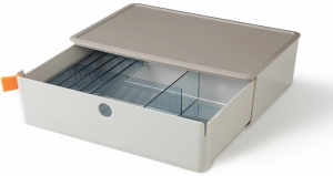 Короб для хранения Deli XDM31grey 1 выдвижной ящик 250x220x125мм серый пластик