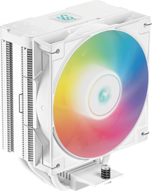 Устройство охлаждения(кулер) Deepcool AG400 Digital ARGB Soc-AM5/AM4/1200/1700/1851 белый 4-pin 31.6dB Al+Cu LCD 220W 636gr Ret (R-AG400-WHADMN-G-1)