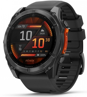 Смарт-часы Garmin Fenix 8 51мм 1.4" AMOLED корп.серый рем.черный разм.брасл.:127-210мм (010-02905-00)