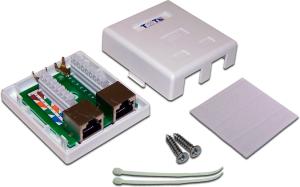 Розетка Lanmaster TWT-SM2-4545/S6-WH настен.RJ45 2 кат.6 STP бел. (упак.:1шт)