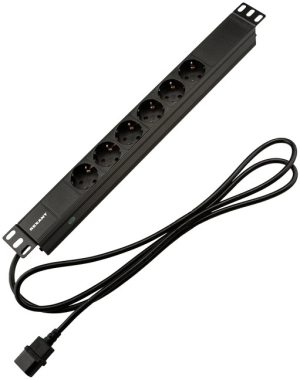 Блок распределения питания Rexant 04-0301-1 верт.размещ. 6xCEE7/4 базовые 10A C14 2м