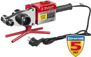 Сварочный аппарат для пластиковых труб Зубр АСТ-2000 2кВт Тмакс.:300 парн.насад. (кейс в компл.)
