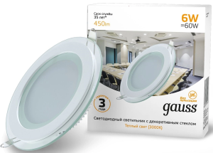 Светильник Gauss 947111106 3000K цв.св.:белый теплый белый