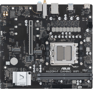 Материнская плата Asus A620M-F GAMING WIFI SocketAM5 AMD A620 2xDDR5 mATX AC`97 8ch(7.1) 2.5Gg RAID+HDMI