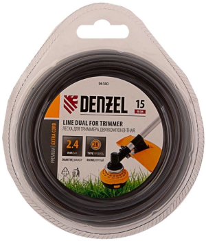Леска для садовых триммеров Denzel 96180 d=2.4мм L=15м