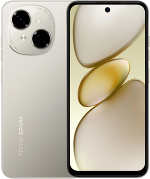 Смартфон Tecno Spark Go 1 128Gb 4Gb золотой моноблок 3G 4G 2Sim 6.67" 720x1600 Android 14 Go 13Mpix 802.11 a/b/g/n/ac GPS GSM900/1800 Protect microSD max1024Gb