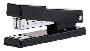 Степлер Deli E0423 Essential 26/6 23/6 (25листов) встроенный антистеплер черный 100скоб металл