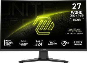 Монитор MSI 27" Mag MAG 275CQF E18 черный VA LED 16:9 HDMI полуматовая 1000:1 250cd 178гр/178гр 2560x1440 180Hz DP Quad 2K (1440p) 6.05кг
