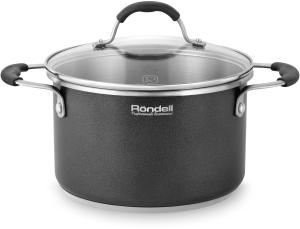 Кастрюля Rondell Stern RDS-010 3.9л. d=20см (с крышкой) т.серый