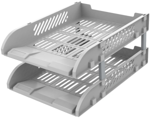 Лоток горизонтальный Deli E9212 GREY E9212 сборный для бумаг 325x241x155мм серый пластик (упак.:2шт) пластиковый пакет