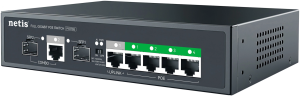 Коммутатор Netis P107GS (L2) 6x1Гбит/с 1xКомбо(1000BASE-T/SFP) 2SFP 4PoE 65W неуправляемый