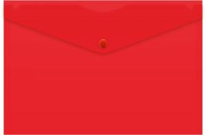 Конверт на кнопке Бюрократ -PK804A5NRED A5 непрозрачный пластик 0.18мм красный