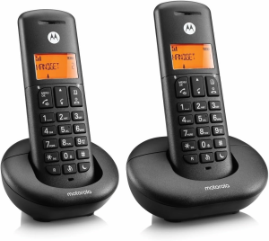 Р/Телефон Dect Motorola E202 черный (труб. в компл.:2шт) АОН