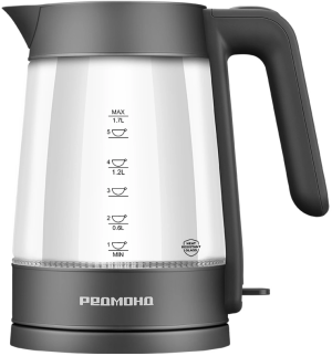Чайник электрический Редмонд KG252 1.7л. 2200Вт серый корпус: пластик/стекло