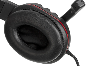 Наушники с микрофоном Оклик HS-L380G ABADDON черный/красный 1.8м мониторные оголовье (1100404)