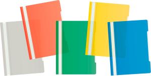 Папка-скоросшиватель Бюрократ Economy -PSE20/1 A4 прозрач.верх.лист пластик ассорти