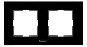 Рамка Panasonic Karre Plus WKTF08023GB-RU 2x горизонтальный монтаж стекло черный (упак.:1шт)