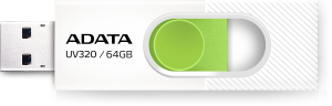 Флеш Диск A-Data 64GB UV320 AUV320-64G-RWHGN USB3.2 белый/зеленый