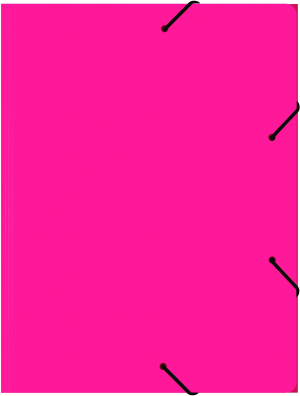 Папка на резинке Бюрократ Double Neon DNE510PINKBL A4 пластик кор.30мм 0.5мм розовый/черный