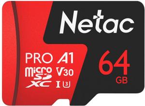 Флеш карта microSDXC 64GB Netac NT02P500PRO-064G-R P500 Extreme Pro + adapter