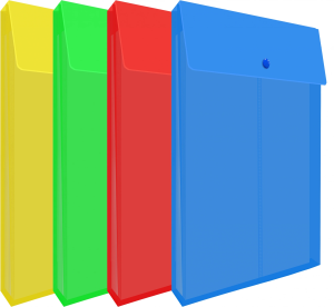 Конверт на кнопке Бюрократ -PK870 A4 вертик. расшир. пластик 0.18мм ассорти