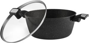 Кастрюля Polaris Monolit 24C 4л. d=24см (с крышкой) черный (015249)