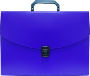 Портфель Бюрократ -BPP6BLUE 6 отдел. A4 пластик 0.7мм синий