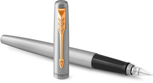 Набор ручек Parker Jotter Core FK691 (2093257) Stainless Steel GT сталь нержавеющая подар.кор. ручка перьевая, ручка шариковая сменный стержень 1стерж. стреловидный пиш. наконечник кругл.