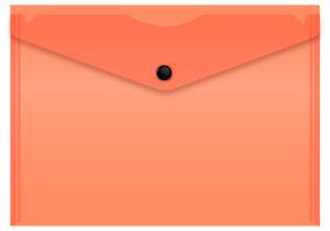 Конверт на кнопке Бюрократ Double Neon DNEPK804A5OR A5 гориз. пластик 0.15мм оранжевый