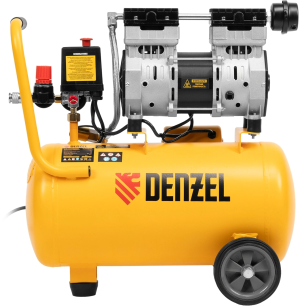 Компрессор поршневой Denzel DLS950/24 безмасляный 165л/мин 24л 950Вт желтый/черный