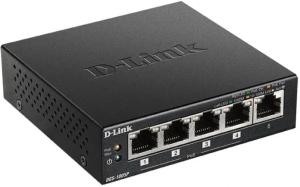 Коммутатор D-Link DGS-1005P DGS-1005P/B3A (L2) 5x1Гбит/с 4PoE 60W неуправляемый