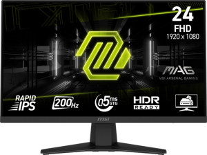 Монитор MSI 23.8" Mag MAG 244F черный IPS LED 1ms 16:9 HDMI матовая 1000:1 300cd 178гр/178гр 1920x1080 200Hz DP FHD 4.2кг